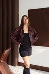 Bordo Bomber Deri Ceket