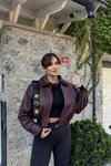 Bordo Bomber Deri Ceket