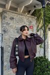 Bordo Bomber Deri Ceket