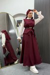 Bordo Nisa İkili Tesettür Takım