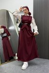 Bordo Nisa İkili Tesettür Takım