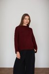 Bordo Oversize Örme Kazak