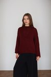 Bordo Oversize Örme Kazak