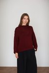 Bordo Oversize Örme Kazak