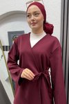 Bordo Parla İkili Tesettür Takım