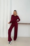 Bordo Polo Yaka Modal Kumaş Basic İkili Takım