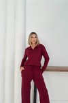 Bordo Polo Yaka Modal Kumaş Basic İkili Takım