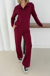 Bordo Polo Yaka Modal Kumaş Basic İkili Takım
