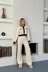 Ekru Garnili Triko İkili Takım