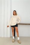 Ekru Oversize Basic Kazak