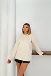 Ekru Oversize Basic Kazak