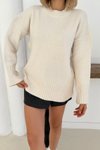 Ekru Oversize Basic Kazak