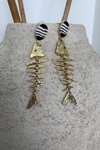 Gold Metal Balık Küpe