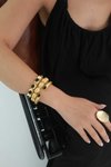Gold Siyah Abiye Işıltısı Bileklik