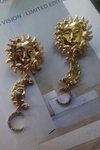 Gold Taşlı Ay Ve Güneş Küpe
