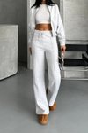 Gri Kadın Oversize Sweat Pantolon Eşofman Takımı