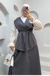 Gri Luna İkili Tesettür Takım