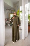 Haki Medine İpeği Şallı Namaz Elbise