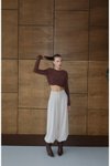 Kahve Tokalı Premium Crop Bluz