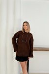 Kahverengi Oversize Basic Kazak