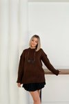 Kahverengi Oversize Basic Kazak