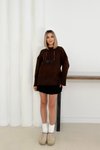 Kahverengi Oversize Basic Kazak