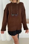 Kahverengi Oversize Basic Kazak