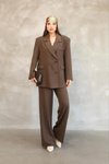 Brown Premium Polyviscose Two-Piece Suit with Jacket and Trousers