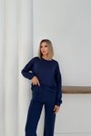 Lacivert Bisiklet Yaka Modal Kumaş Basic İkili Takım