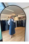 Lacivert Çift Düğmeli Cep Kapaklı Yelek Etek Denim İkili Tesettür Takım