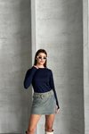 Lacivert Modal Kumaş Taşlı Body