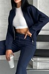 Lacivert Oversize Sweat Pantolon Eşofman Takım