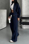 Lacivert Oversize Sweat Pantolon Eşofman Takım