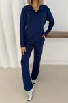 Lacivert Polo Yaka Modal Kumaş Basic İkili Takım