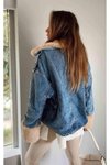 Mavi Denim İçi Full Kürklü Mont