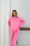 Pembe Bisiklet Yaka Modal Kumaş Basic İkili Takım
