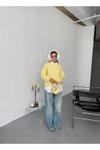 Sarı Balon Kol Triko Oversize Kazak