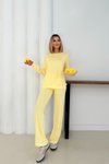 Sarı Bisiklet Yaka Modal Kumaş Basic İkili Takım