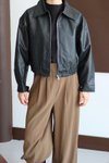 Siyah Bomber Deri Ceket