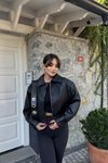 Siyah Bomber Deri Ceket