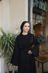 Siyah Fırfırlı İkili Tesettür Takım Abaya