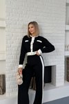 Siyah Garnili Triko İkili Takım