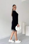 Siyah Midi Polo Yaka Uzun Kollu Modal Elbise