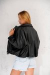 Siyah Oversize Kemerli Bomber Ceket