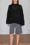 Siyah Oversize Örme Kazak