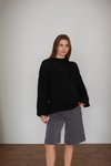 Siyah Oversize Örme Kazak