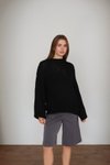 Siyah Oversize Örme Kazak