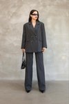 Black Premium Polyviscose Jacket and Trousers Two-Piece Set