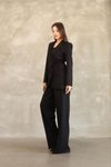 Siyah Yandan Bağlamalı Blazer Şık Ve Rahat Ceket