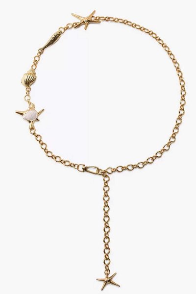 Bronz Deniz Temalı Uzun Kolye